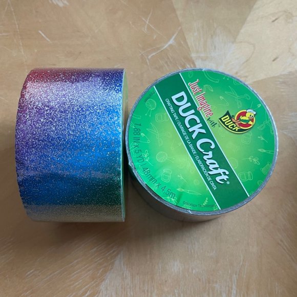 Rainbow Duck Tape Single Rolls Multicolor Rainbow Glitter Crafting Tape - Picture 1 of 4